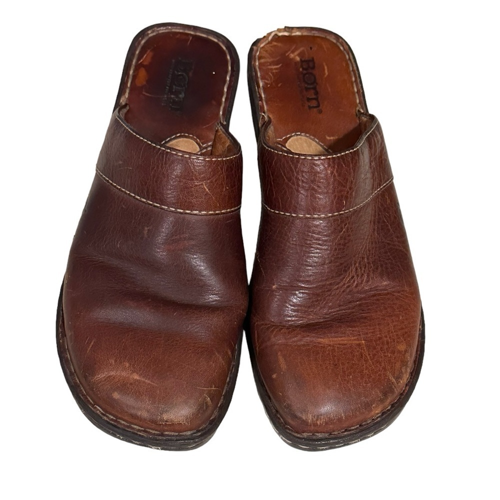 Born Women’s Brown Leather Clogs Size 8​​​​​​ - Picture 5 of 11